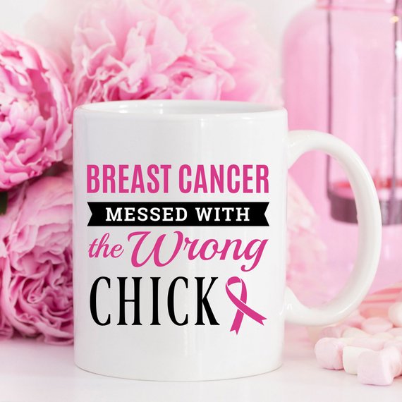 Breast Cancer Coffee Mug - Breast Cancer Messed by Magenta Shadow Coffee & Tea Cups