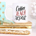 Coffee Teach Repeat, Personalized Teacher Mug by Magenta Shadow Kitchen & Dining