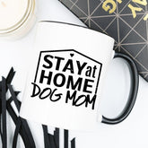 Stay At Home Dog Mom Mom Mug by Magenta Shadow Coffee & Tea Cups