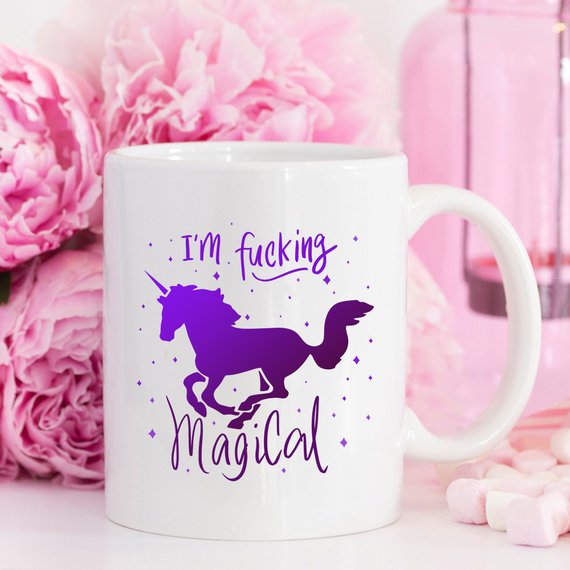I'm F*cking Magical Unicorn Mug by Magenta Shadow Coffee & Tea Cups